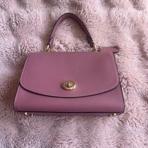 Coach Pink Tilly Top Handle Satchel with Gold Accents